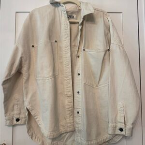 ZARA Cream Overshirt Jacket